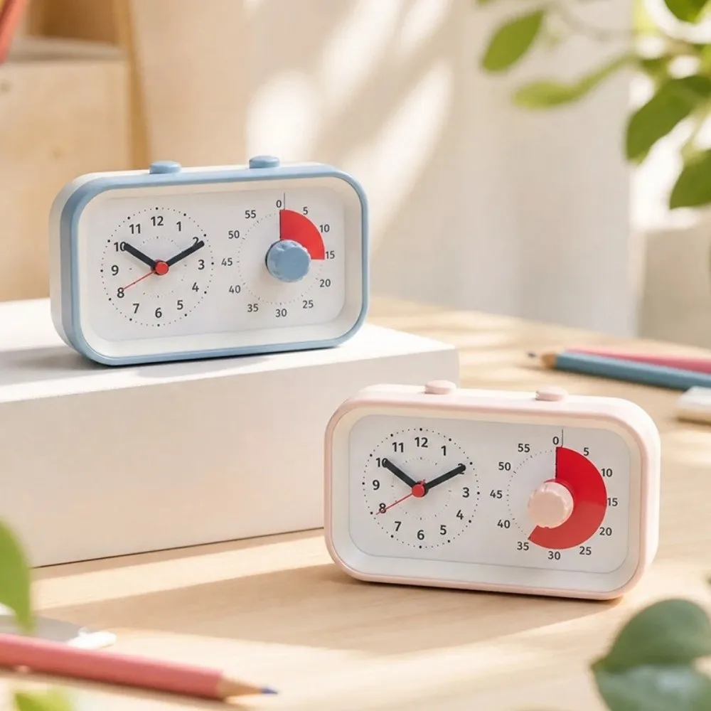 Dual Screen Dual Screen Visual Timer Self-discipline 60 Minute Countdown Time Manager Alarm Clock Silent Battery Operated