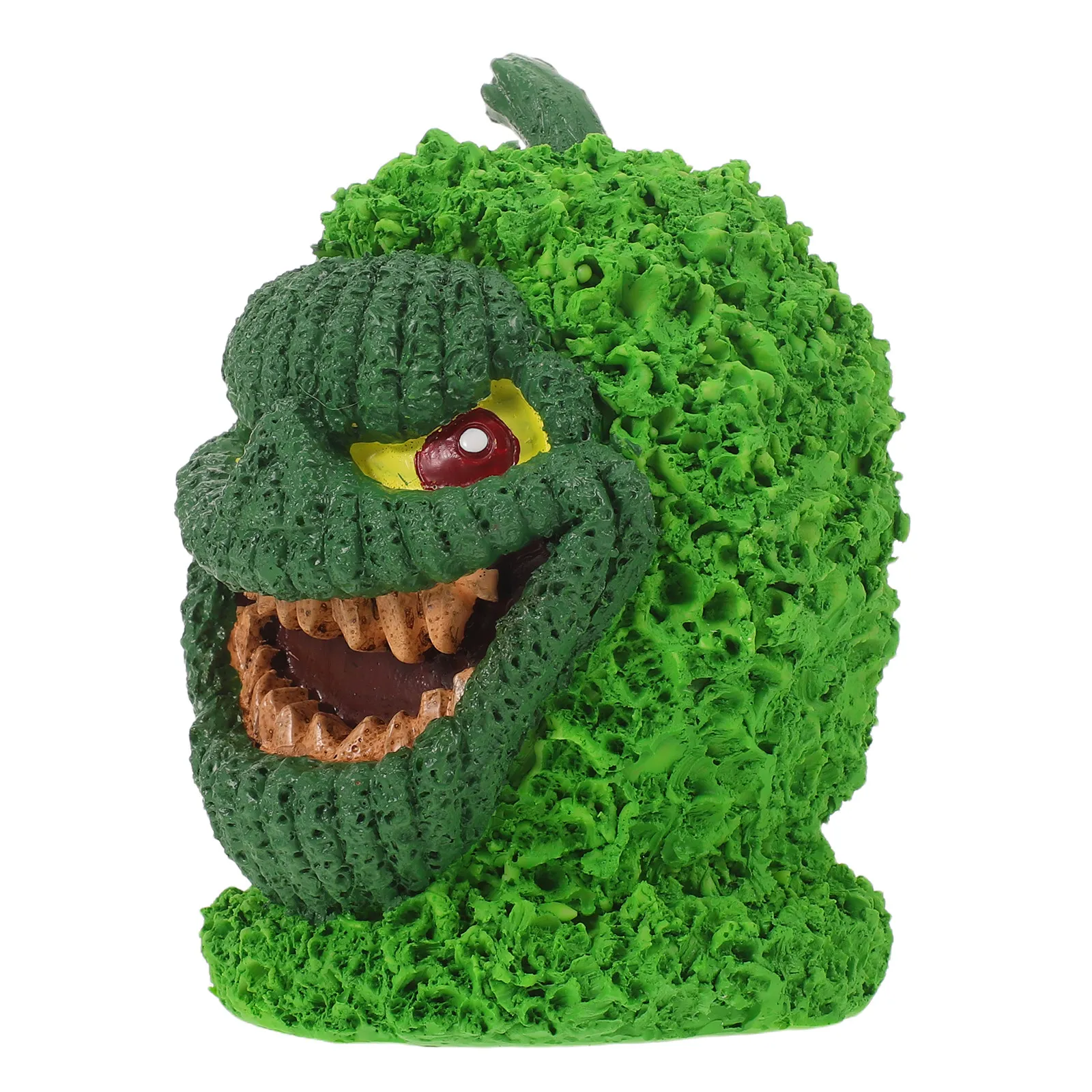 Green Pumpkin Resin Monster Statue Gothic Halloween Jack O Lantern Spooky Tabletop Mantel Shelf Haunted Decor