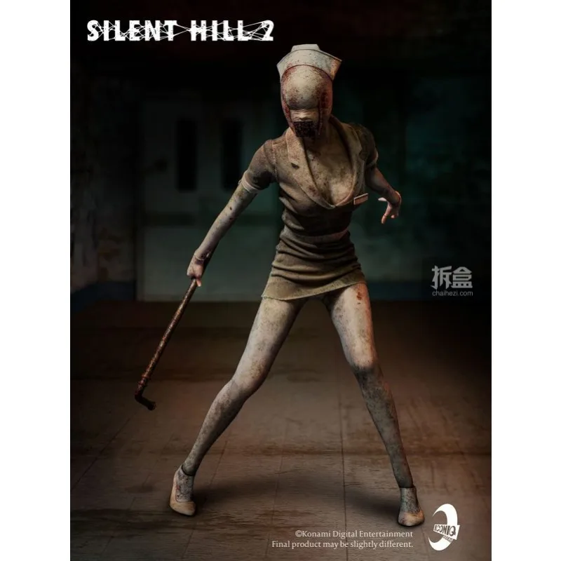 ICONIQ STUDIO ตุ๊กตาโมเดล Silent Hill 2 บับเบิ้ลเฮด นางพยาบาล หัวสามเหลี่ยม ขนาด 1/6 ตุ๊กตาโมเดลสำหรับฮาโลวีน ตุ๊กตาโมเดลผู้หญิง