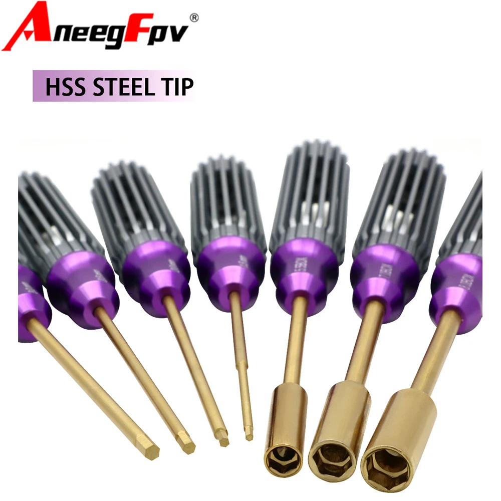 4 / 7pcs Hex Space Aluminum Handle Nut Driver Hex Screwdriver Tools Kit For Traxxa Trx4m Axial Scx24 Fms Fcx24 1/18 1/24 Rc Car