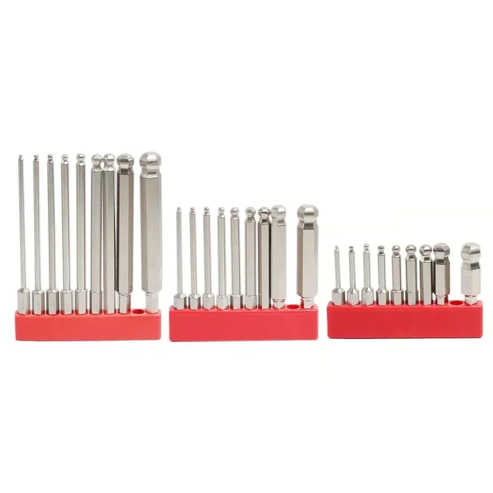 Imagem -02 - Conjunto de Bits de Chave de Fenda Hexagonal com Extremidade Esférica Peças Cabeça Hexagonal Magnética Chave de Fenda Métrica Conjunto de Chave de Fenda Elétrica 50 75 100 mm