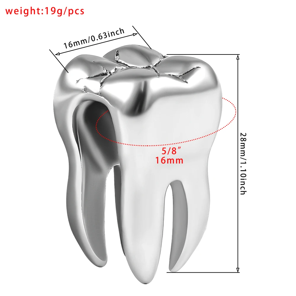 Imagem -02 - Vankula-moda Dente Pesos da Orelha Cabides para Mulheres Sela Plugs Body Piercing Jóias Aço Inoxidável 316 16 mm 10 Pcs