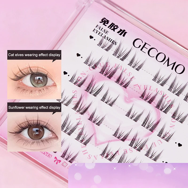 Sztuczne rzęsy DIY samoprzylepne bez kleju, skrzydełkowe, puszyste, naturalne, gęste, w stylu manga, wielokrotnego użytku, powiększające oczy, łatwe w aplikacji.