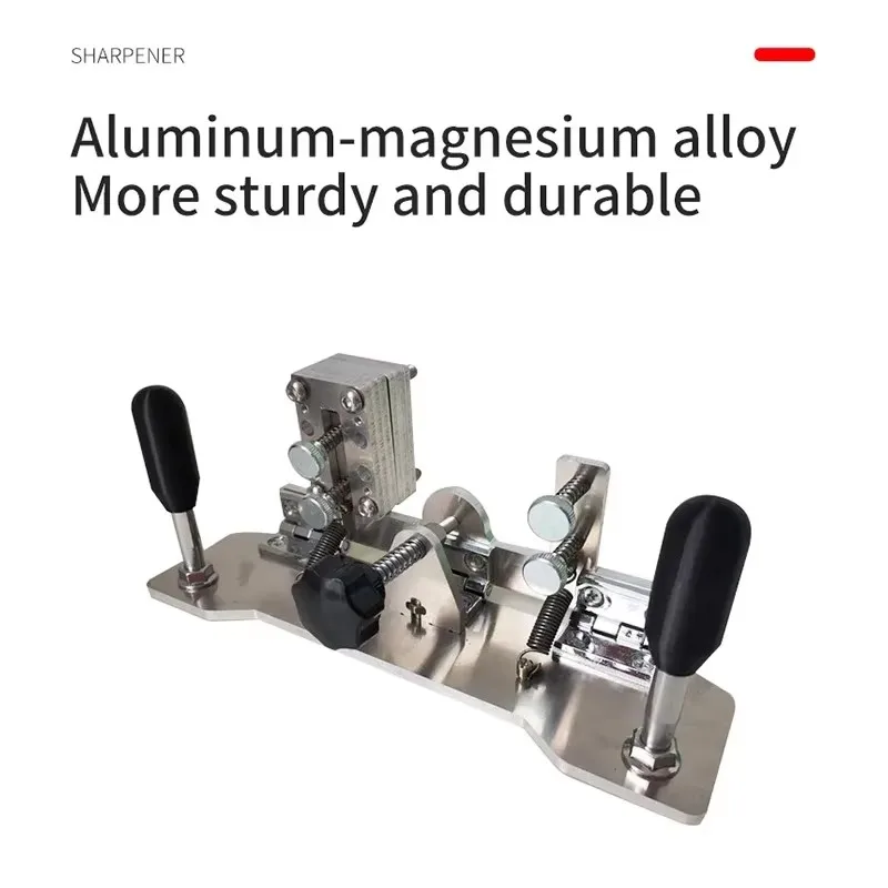 Handheld V-Jaw 304 Stainless Steel DIY Sharpening Tools with Fixed-Angle Grinder Jig for Blade Blank Rough Grinding Sanded