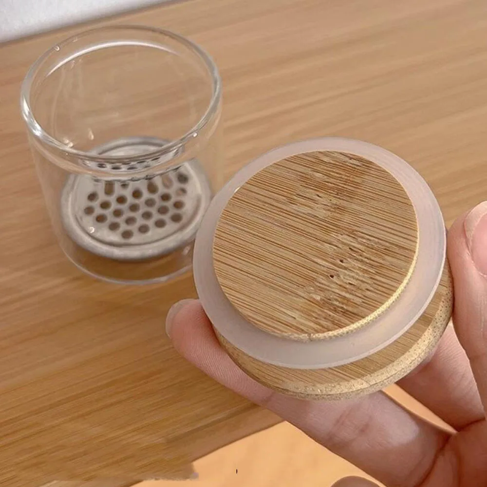 2 unids/set cepillo para decoración de uñas y taza de lavado filtro de malla de acero inoxidable botella de pluma de lavado fácil limpieza brillo polvo cepillo acrílico limpiador