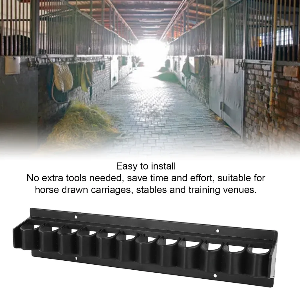 Plastic Horse Whip Crop Holder Black Wall-Mounted Horse Whip Stand Space Saving Easy Installation Horse Whip Storage Rack