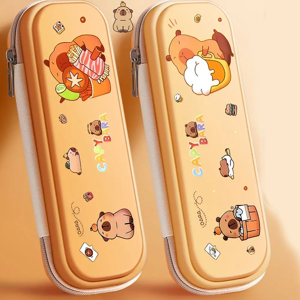 

Cartoon Large-capacity Capybara Pencil Case Funny Waterproof Capybara Pen Bag Zipper Animal Stationery Bag Children