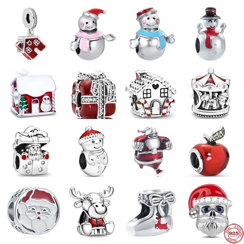 

2024 New Original Bracelets Christmas gift Butterfly Silver 925 Plated Charms Bead Fine DIY Jewelry Making