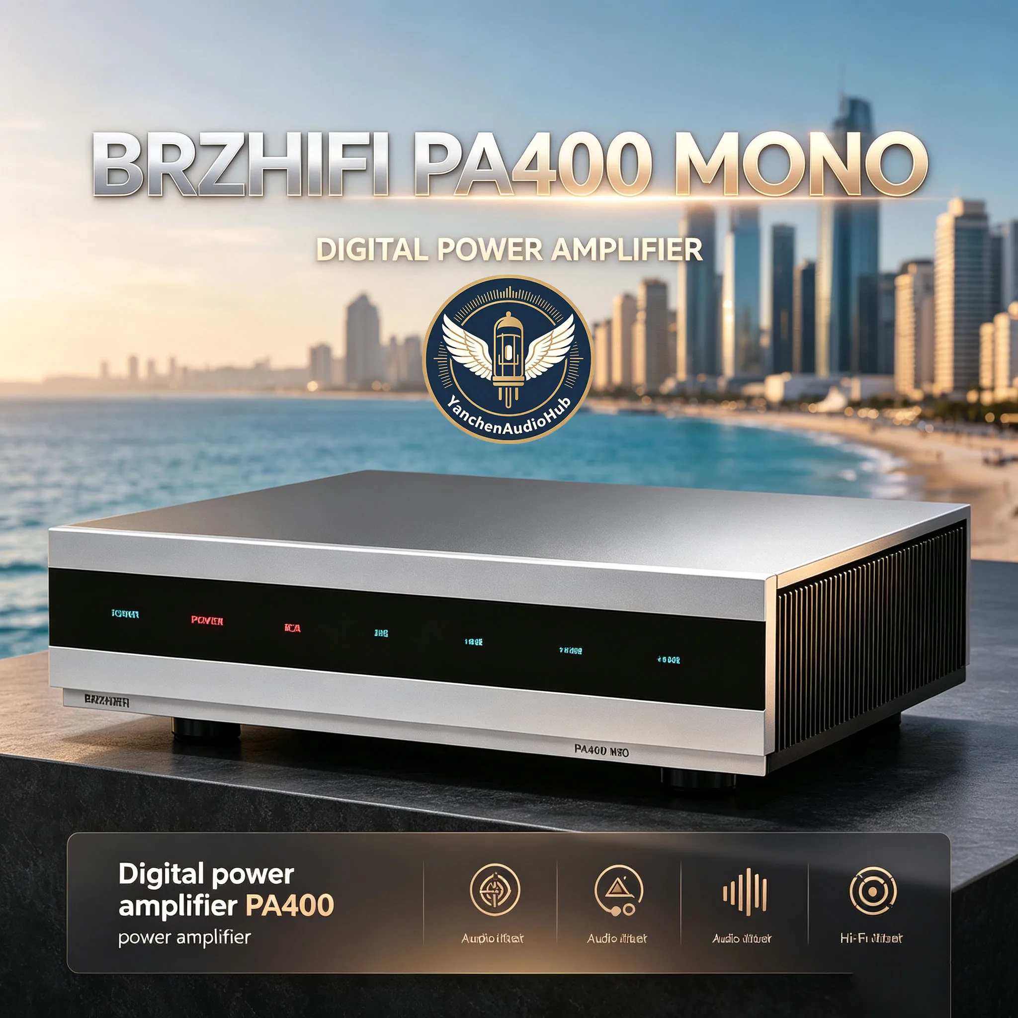 2027 BRZHIFI PA400 Mono Power Amp, Digital Audio Amplifier Built with 1ET400A Module