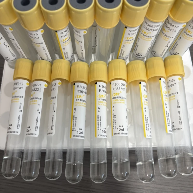 Tubo descartável para ativar gel e coágulo, tubos amarelos, tubo de coleta de sangue a vácuo, tubo de ensaio de sangue, laboratório prp