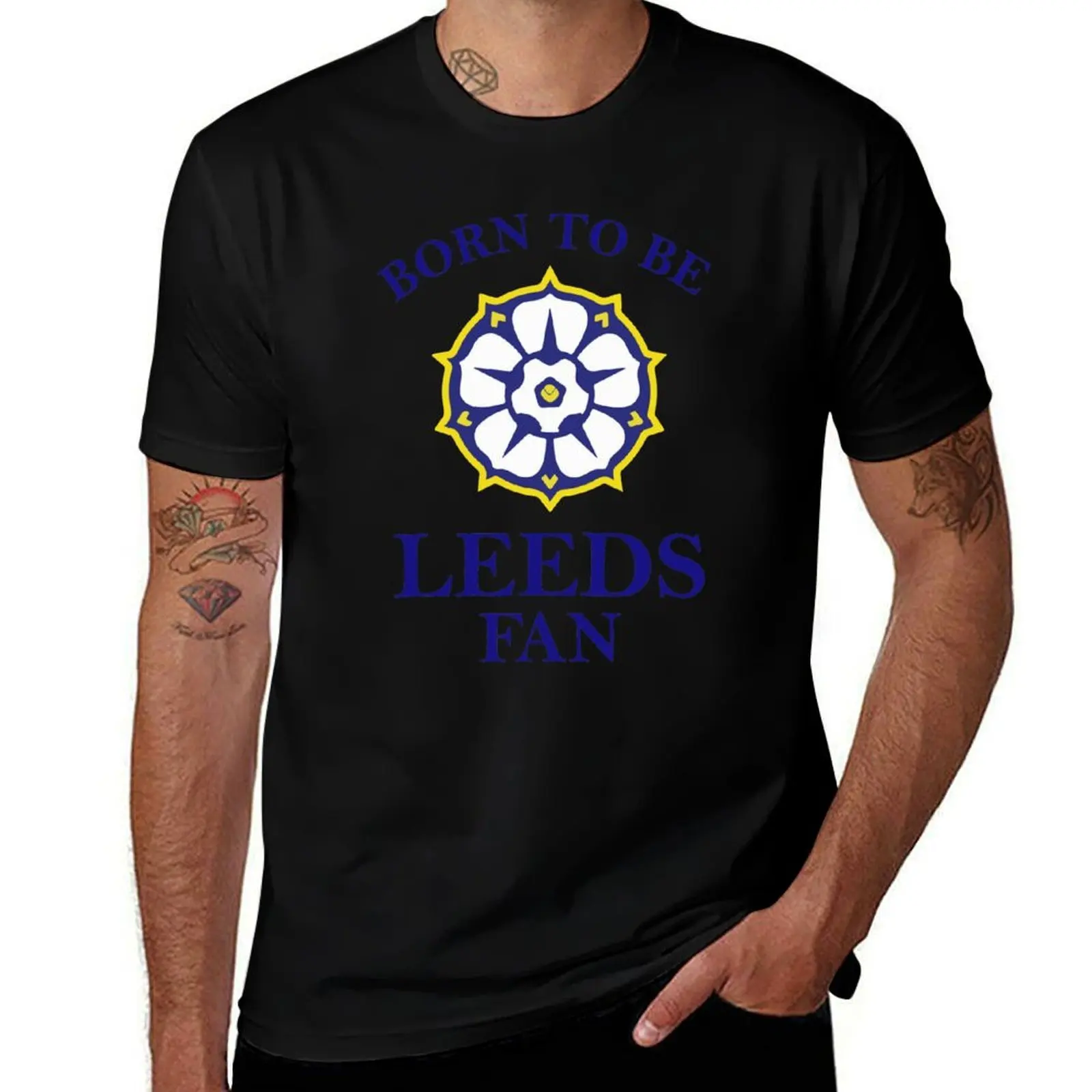 Leeds - Born To Be Leeds Fan T-Shirt Fashion Graphic Tee for Men
