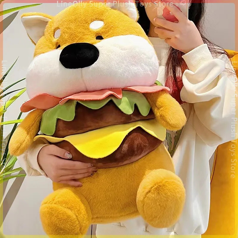 

Creative Funny Hamburger Pig Plush Pillow Simulation Plush Food Bread Toast Stuffed Burger Dog Toys Soft Cushion for Girls Gifts