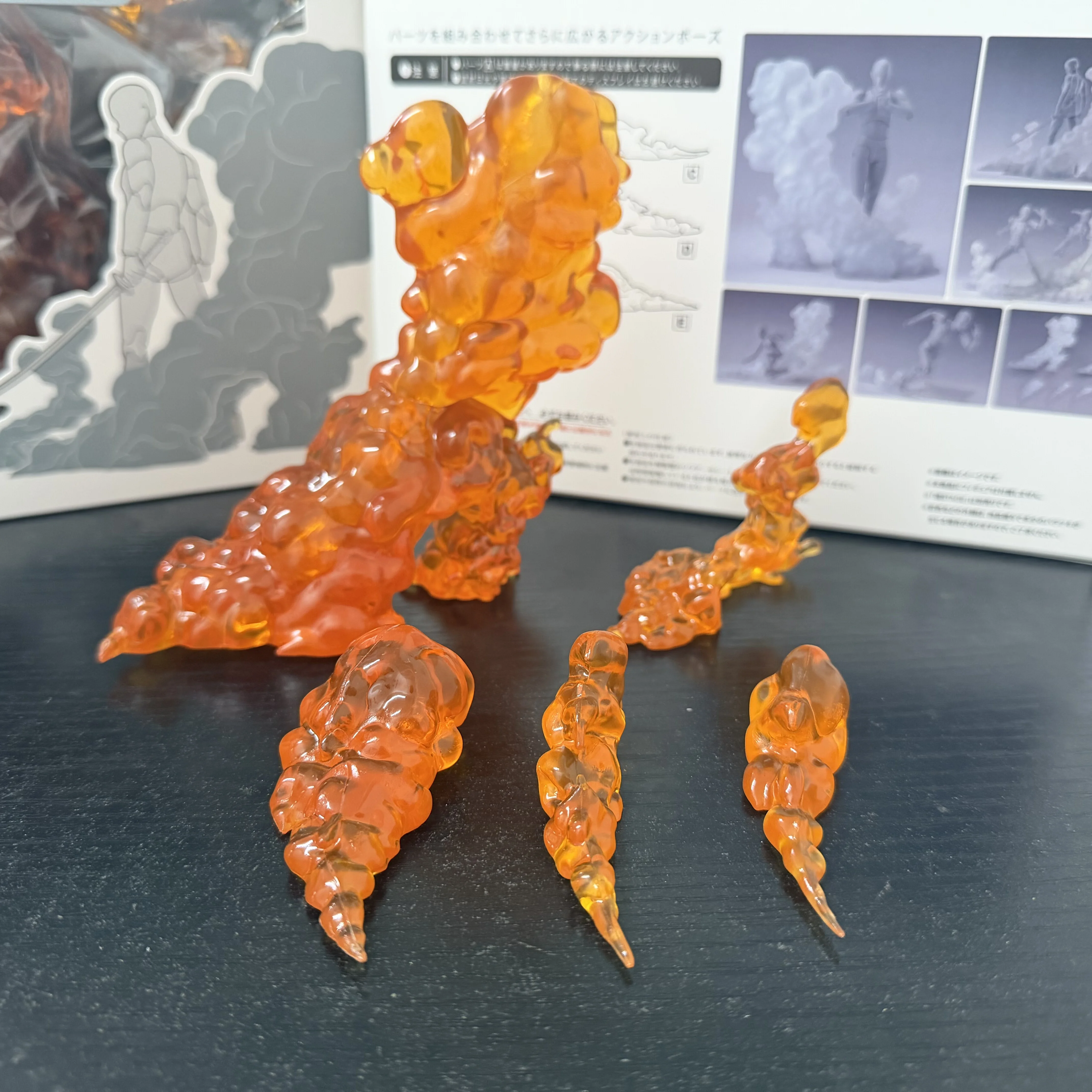 Explosion Flame Smoke Effect Transparent Orange Set Compatible For One Twelfth Scale Shf Action Figure Diorama Accessory