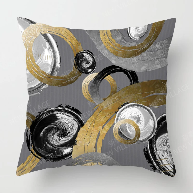 Living Room Sofa Decoration Abstract Personality Design Gilt Marble Cushion Cover Home Decor Throw Pillow Cover