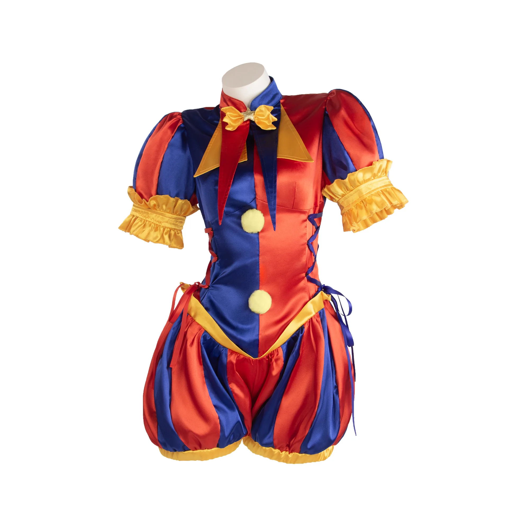 Pomni Clown Costume 5Pcs Set The Amazing Digital Circus Jumpsuit Halloween Cosplay Outfit for Kids Girls Toddler Girl Clothes