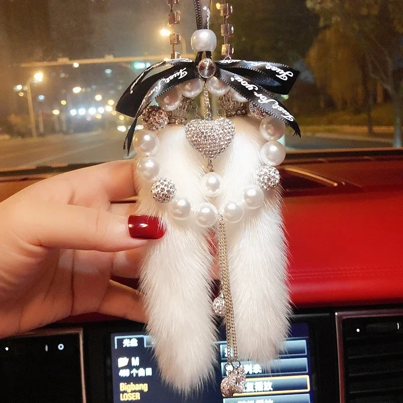 Car creative mink hair Pearl car pendant jewelry