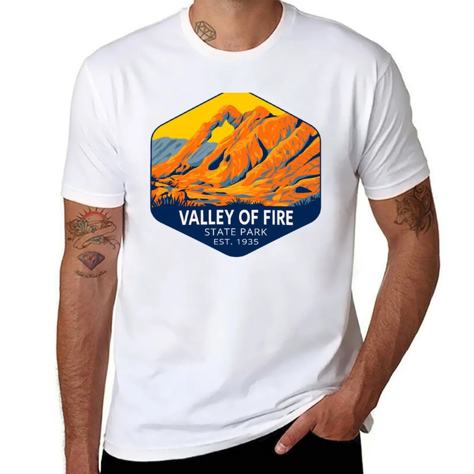 

of Fire Nevada Park Valley State T-Shirt Work Wear Simple Tee Shirt