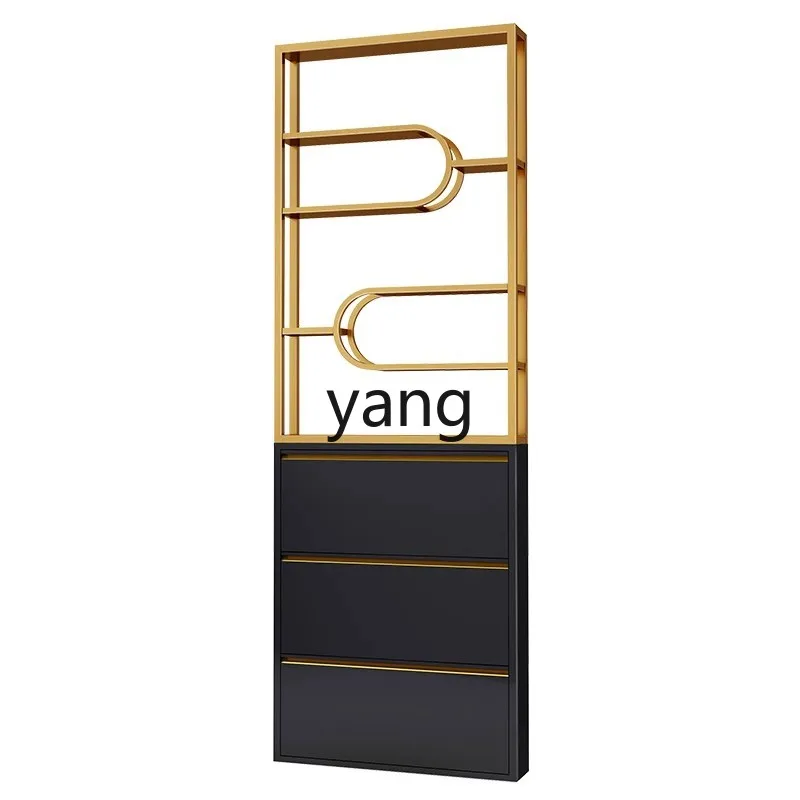 

LH screen entrance shoe cabinet rack integrated against the wall ultra-thin partition hole
