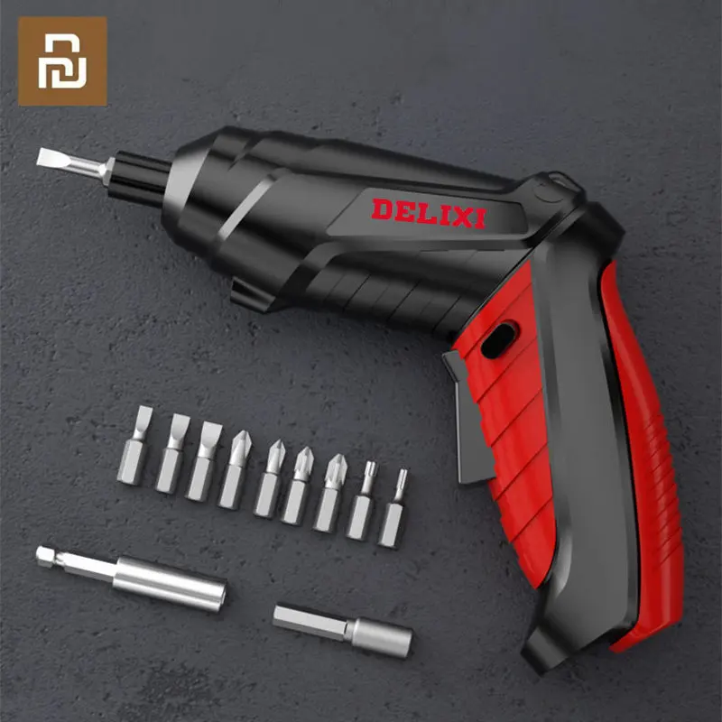 

Youpin DELIXI Electric Screwdriver Multi-function Electric Drills Rechargeable Cordless Screwdriver Drill Hand Screw Driver Tool