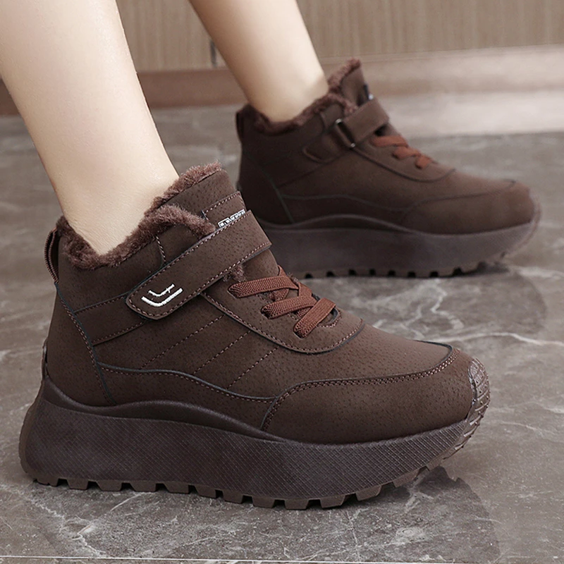 

2025 NEW Winter New Warm Leather boot with Added Fleece Fashionable and Comfortable Waterproof Anti Slip Fleece boot