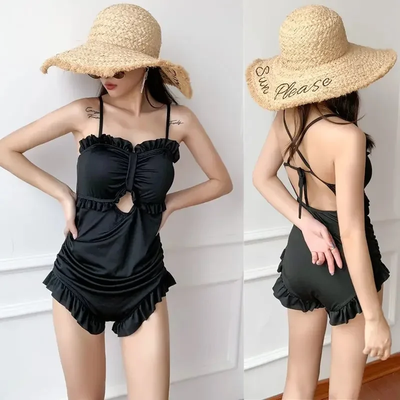 

2024 New Korean Female Swimwear Women Bathing Suit Push Up Bikinis Swimsuit Female Beach High Waist Bikini Set Swimskirt 비키니