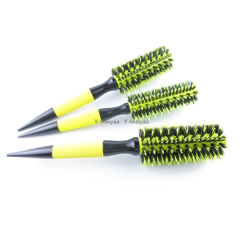 1/6 Stück Wildschweinborsten-Holzkamm Runde Haarbürste Lockenbürsten Damen-Haarstyler Professionelles Friseur-Styling-Werkzeug – Detail 9