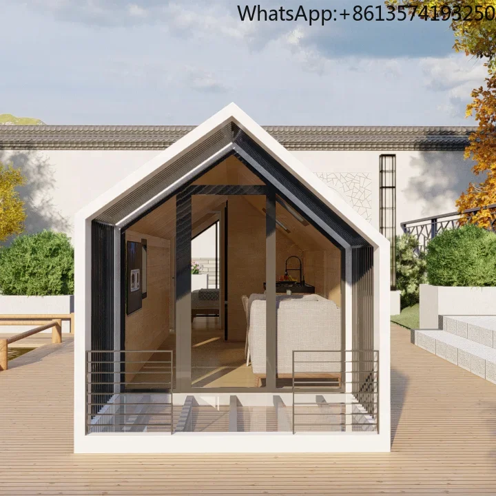 Casa Prefabricada de 20 pies, Casa Contenedor Modular Móvil de Lujo, Mini Casa en Forma de A, Vivienda Prefabricada, Casa Contenedor Prefabricada