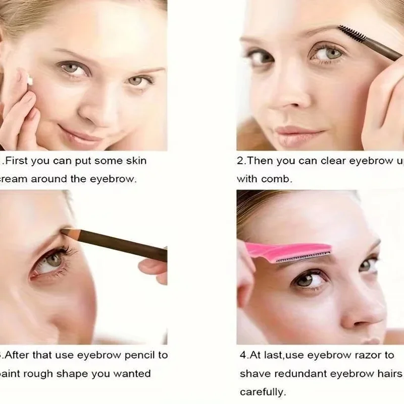 3Pcs Eyebrow Razor Facial Trimmer Precision Eyebrow Shaper Portable Skin Safe Face Hair Remover Women Makeup Beauty Care Tool