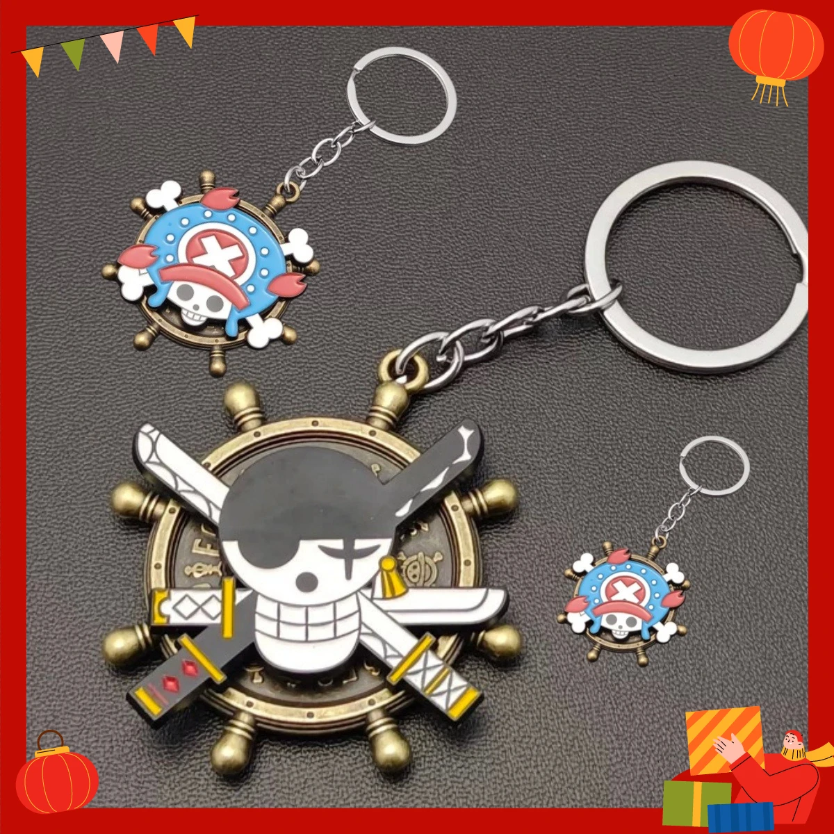 

One Piece Luffy Anime Keychain, Cute Metal Cartoon School Bag Ornament, Birthday Gift for