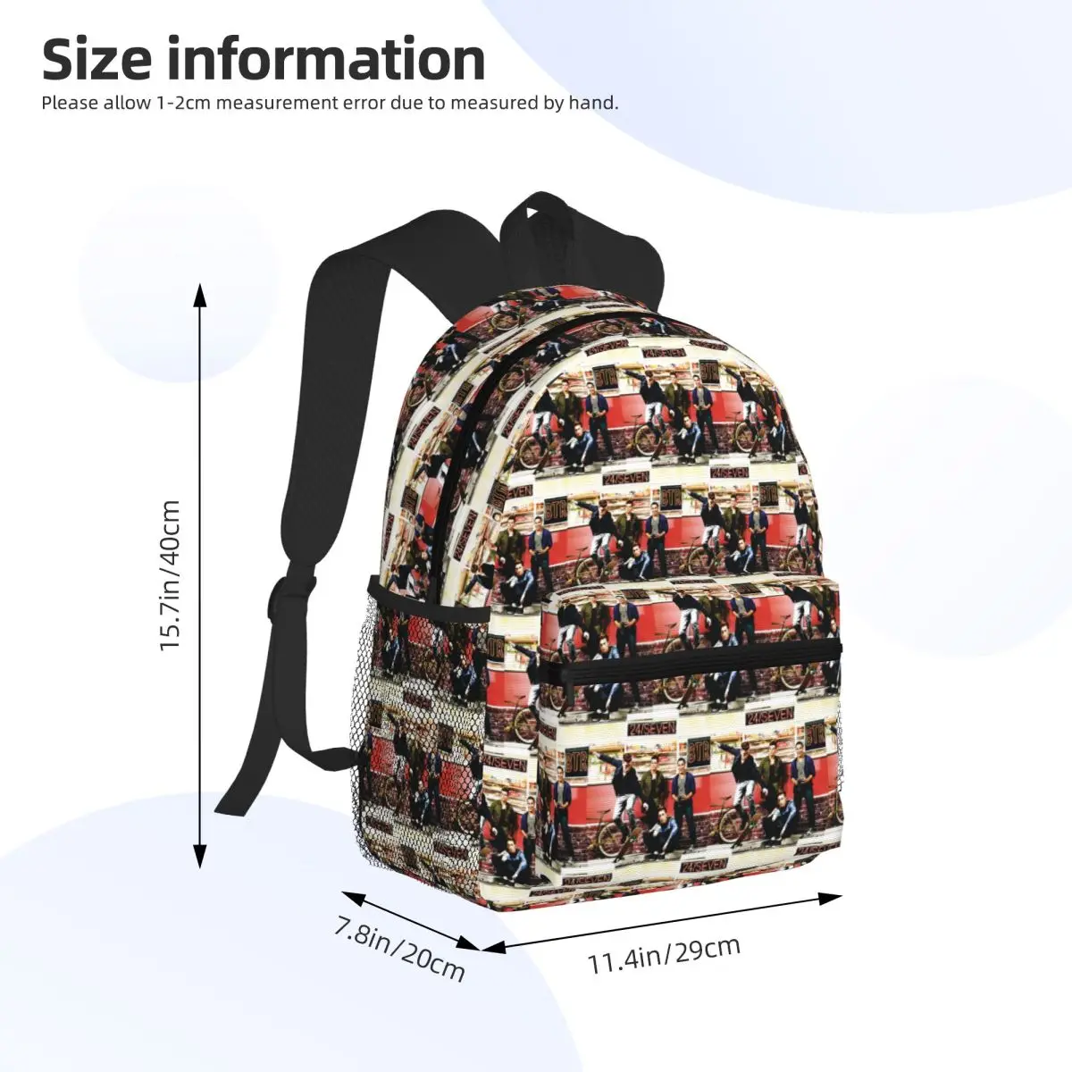 لقد أستمعت فقط إلى سبعة وأنا أحب ذلك وقت كبير حقيبة ظهر الطالب حقيبة مدرسية Daypack للرجال والنساء حقيبة الكتب حقائب الكتف