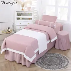 Custom Size Beauty Salon Crystal Velvet Bedding Set Bed Linen Sheet Massage Spa Bedskirt Stoolcover Pillow Quilt Cover 4-7PCS #s