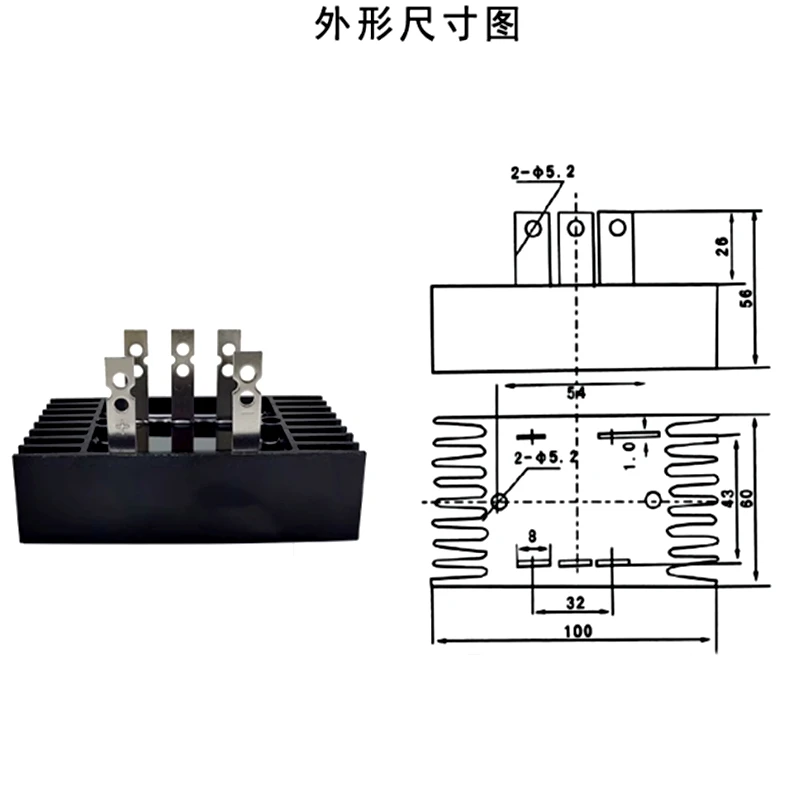 100A 1600V Three Phase Diode Bridge Rectifier AC to DC Generator Voltage Regulator Parts SQL100A-16 Module SQL100A