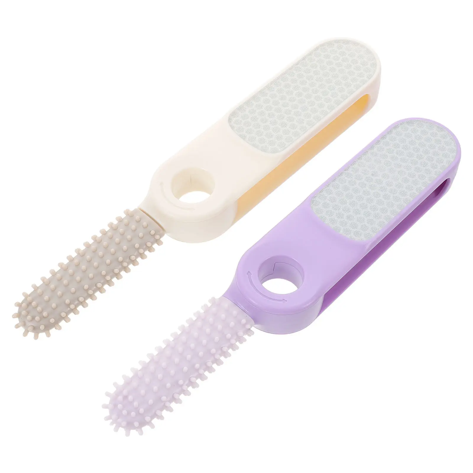 2Pcs Nano Glass Foot Scrubber Ergonomic Anti Slip Handle Dead Skin Remover for Feet Exfoliating Foot File Pedicure Tool Shower