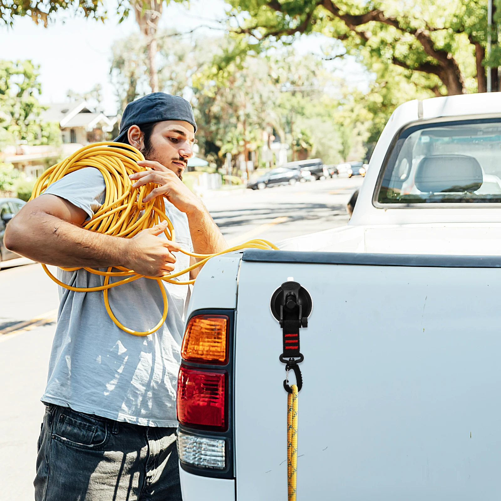 Ganchos de ventosa resistentes, 4 unidades, forte potência de sucção rotativa, toldo de carro, acessórios de acampamento, toldo de carro, acessórios de van