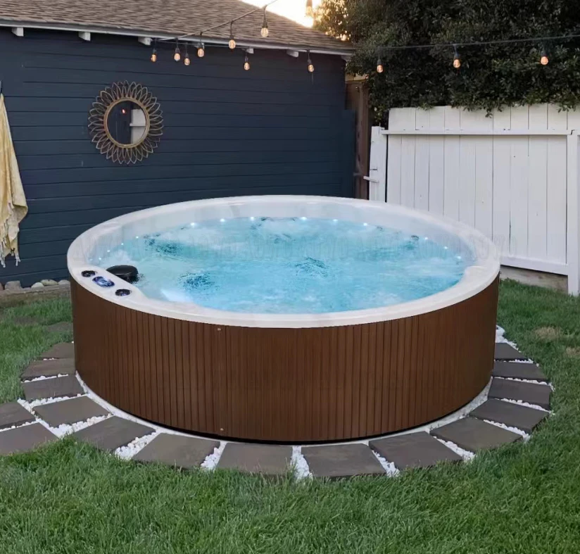 Round Shape Jacuzzier Outdoor Spa 6 Person Hotel whirlpool Tub Bathtub Siil  Wasmo Wasmo Exterior Spa Supplies Factory Price