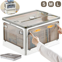 Folding Storage Box Stackable Storage Bin Sundries Container Thickened Five-door Storage Cabinet with Wheels Home Closet Box