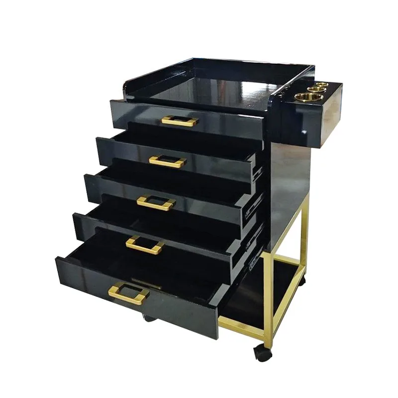 Iron frame tool cart Mobile 5-layer drawer Beauty salon Nursing equipment Large capacity Cart Convenient storage cabinet