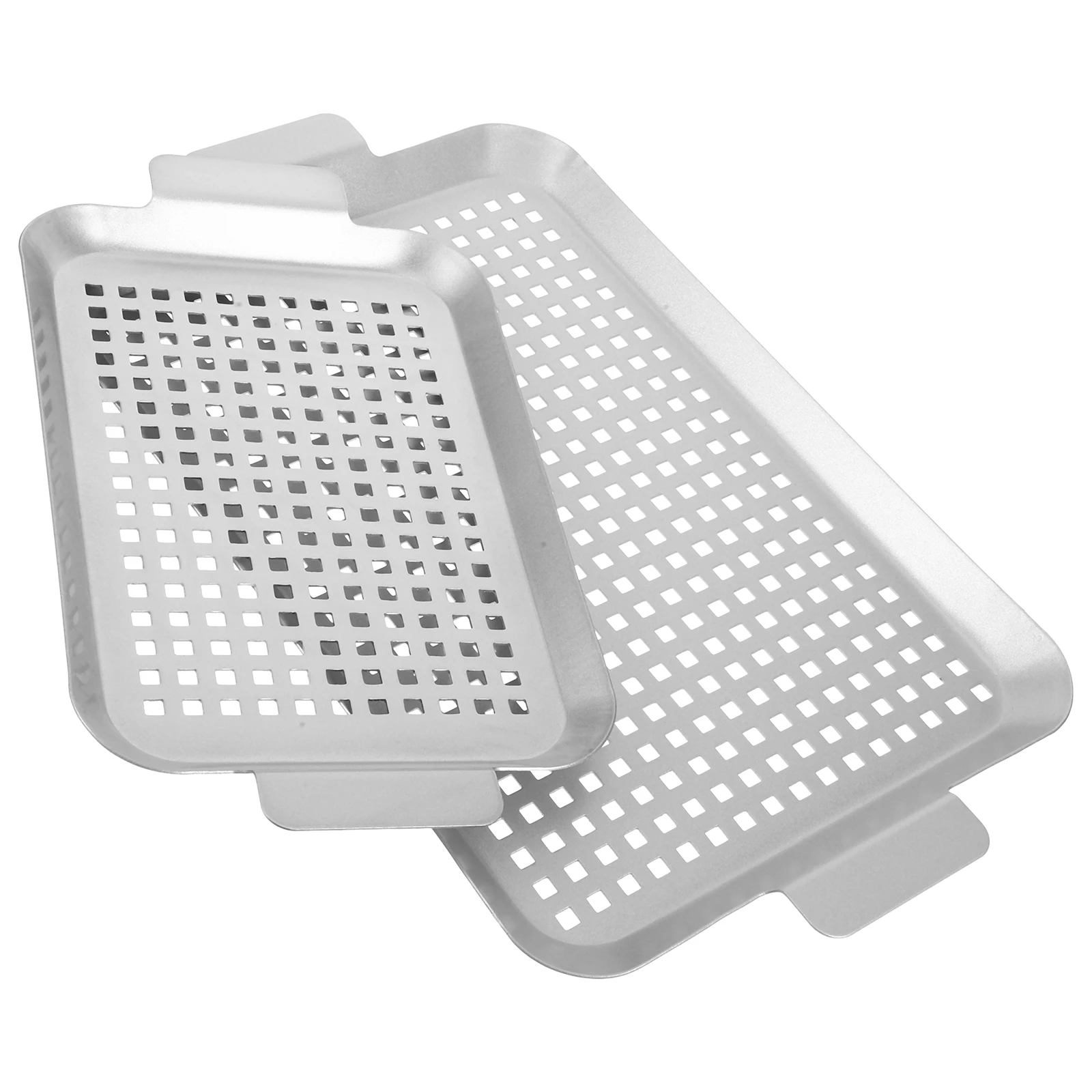 

1 set Outdoor Bbq Grill Perforated Design Multifunctional Iron Roasting For Camping Grilling Baking Sheet Pan Vegetables Meats