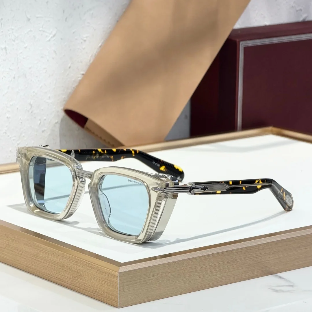 JM BORODINO 52-21 Top Quality Mens Sunglasses for Women Classic Punk Luxury Acetate Titanium UV400 Designer Sunglasses with box