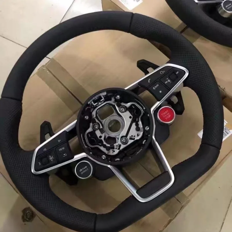 Carbon Fiber Steering Wheel For Audi R8 TT TTS TTRS Steering Wheel Customized One Start Buttons Sport Wheel Assembly 2016-2023