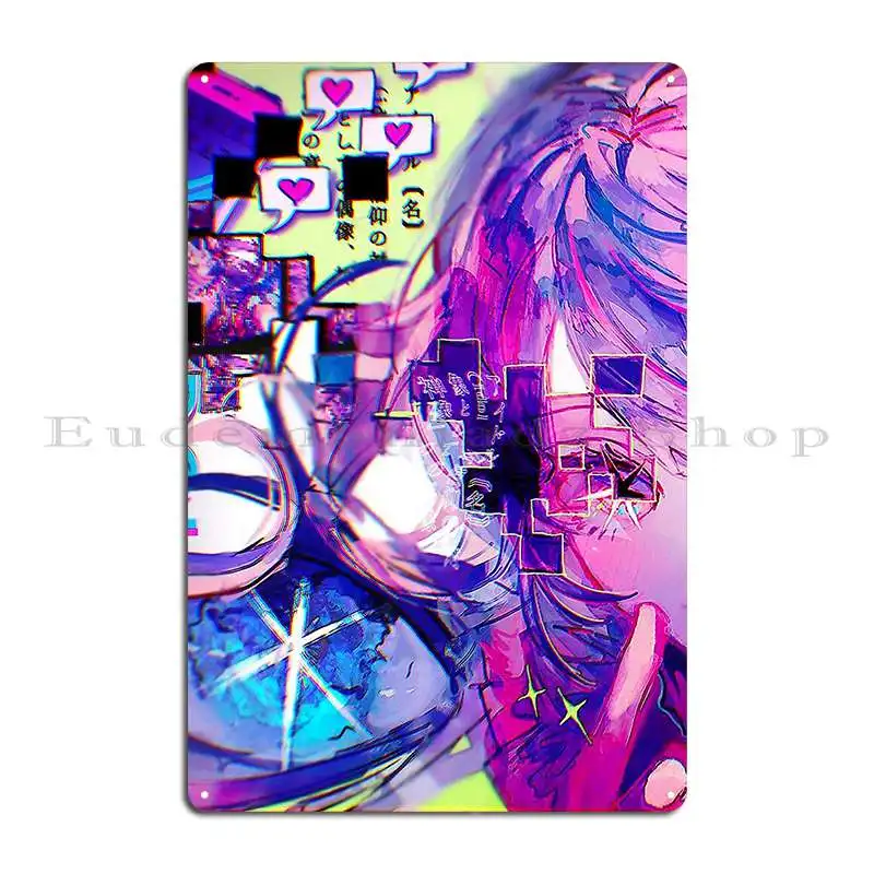 Oshi No Ko Ai Hoshino Booooom Metal Plaque Poster Sign Funny Design Cinema Poster Tin Sign Poster