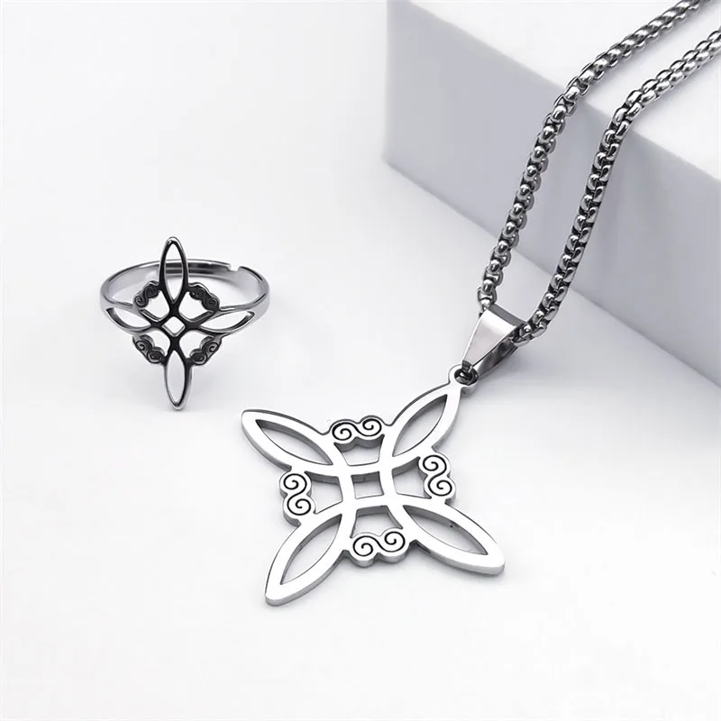 Women's Celtic Witchcraft Stainless Steel Jewelry Set