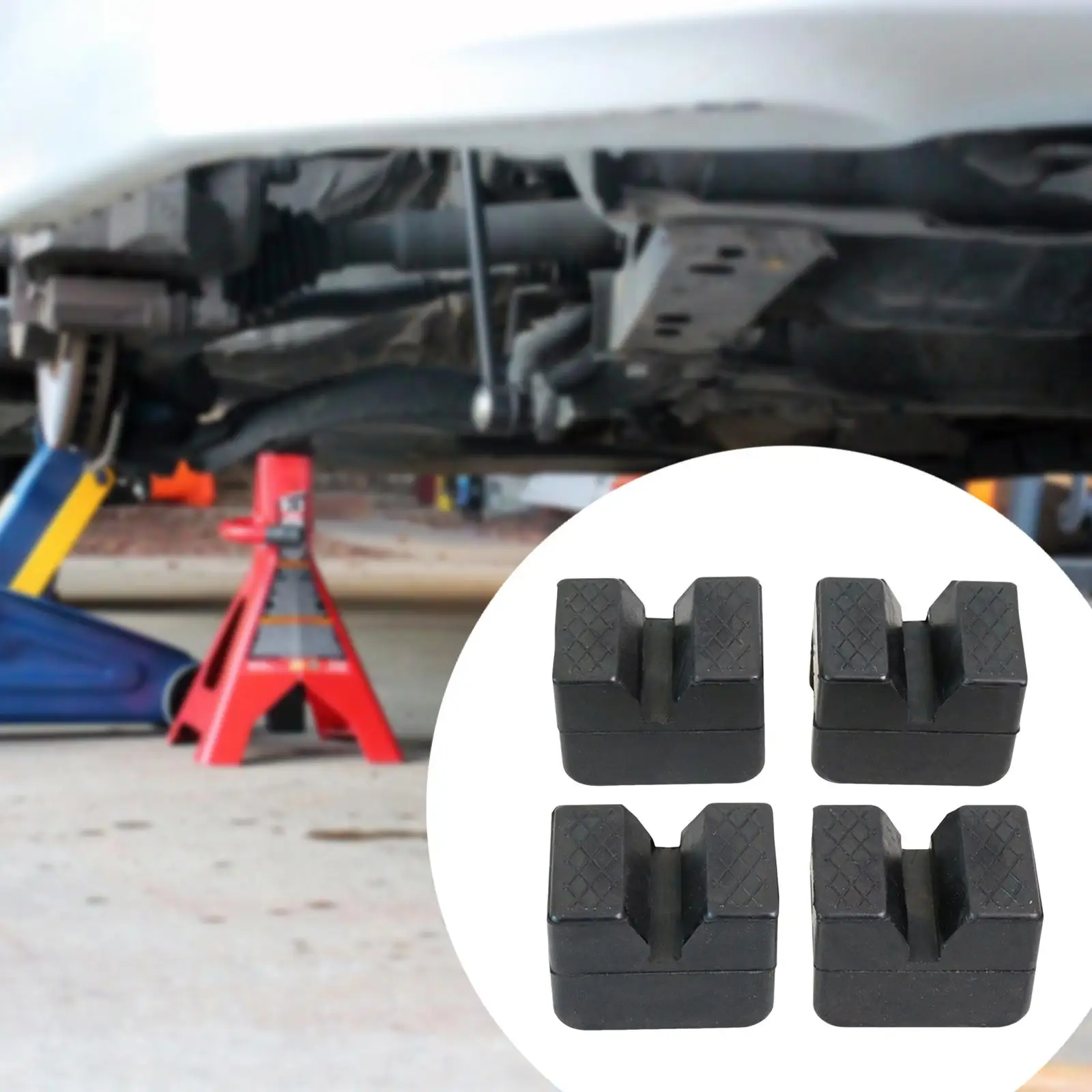

4 Pieces Vehicle Car Jacks Rubber Blocks Flexible Wear Resistant 6.3x4.5x5cm Accessory Anti Skid Textures Lightweight Protective