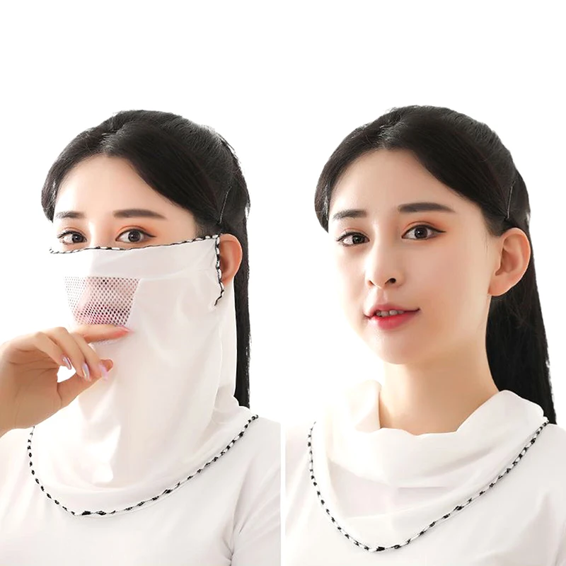 Unisex UV Protection Outdoor Neck Wrap Cover Sports Sun Proof Bib Ice Silk Mask Face Cover Neck Wrap Cover Sunscreen Face Scarf