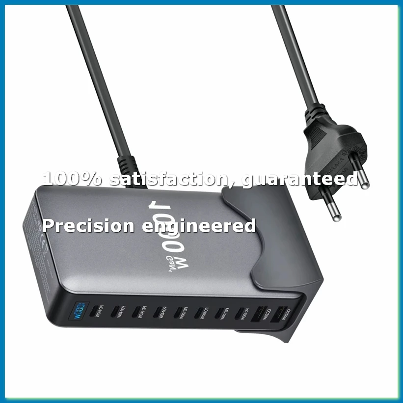 New 1000W GaN Desktop Fast Charger PD3.1 USB Type C 10-Port Fast Charging Station Adapter for Mobile & Tablets EU Plug-DTB3