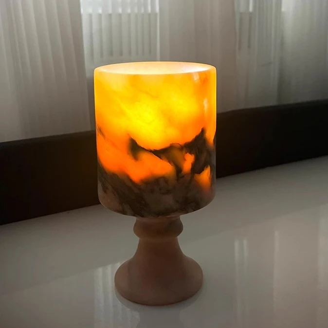 Nordic pink stone candle holder tabletop candle cup soybean wax aromatherapy oil family wedding celebration candle jar