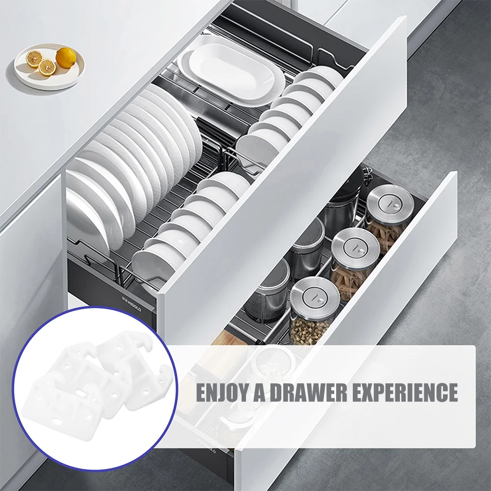 

20pcs Crab Shaped Drawer Hooks Durable Plastic Bottom Mount For Kitchen Cabinet Dresser Office Furniture Drawer Slides Repair