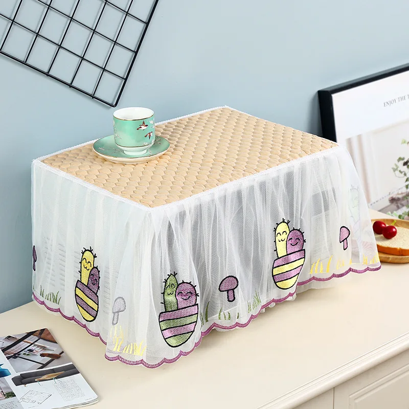 Capa contra poeira para forno de micro-ondas Midea Capa contra poeira de tecido com tudo incluído Capa contra poeira de renda