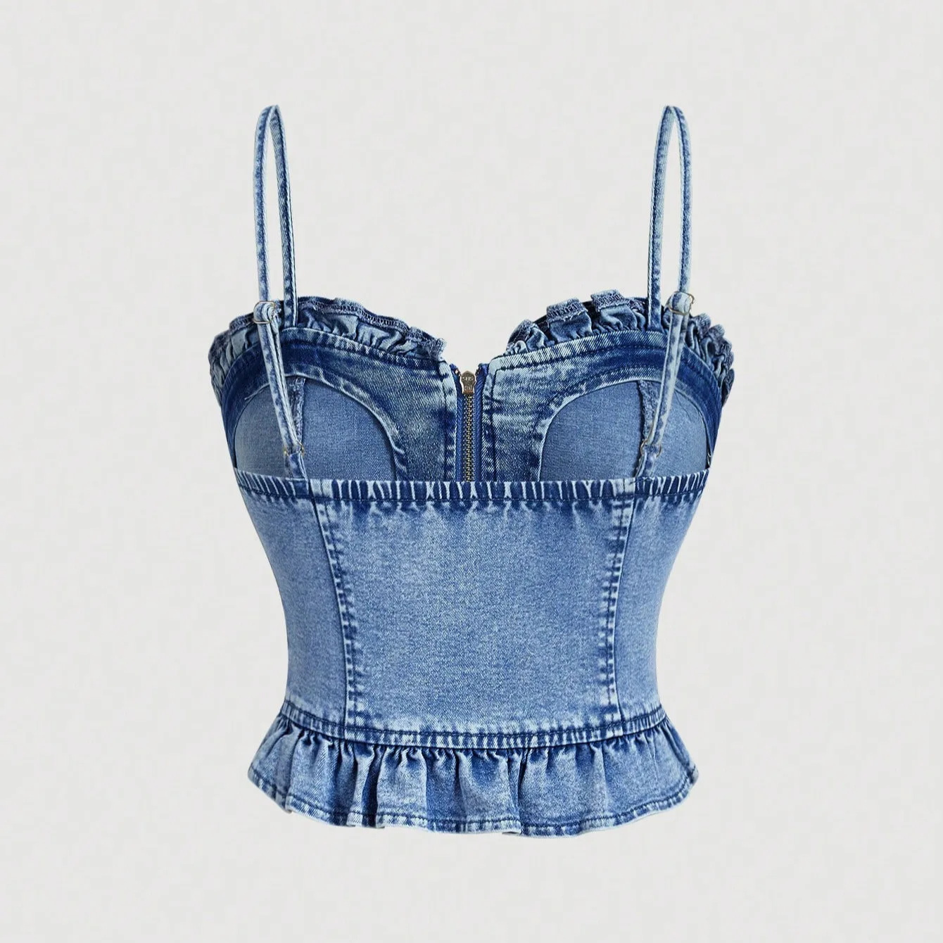 Tanks Tops Women Denim Top V Neck Sleeveless Camis Sexy Y2k Streetwear Backless Tight Waist Elegant Work Slim Fit 2026 Summer