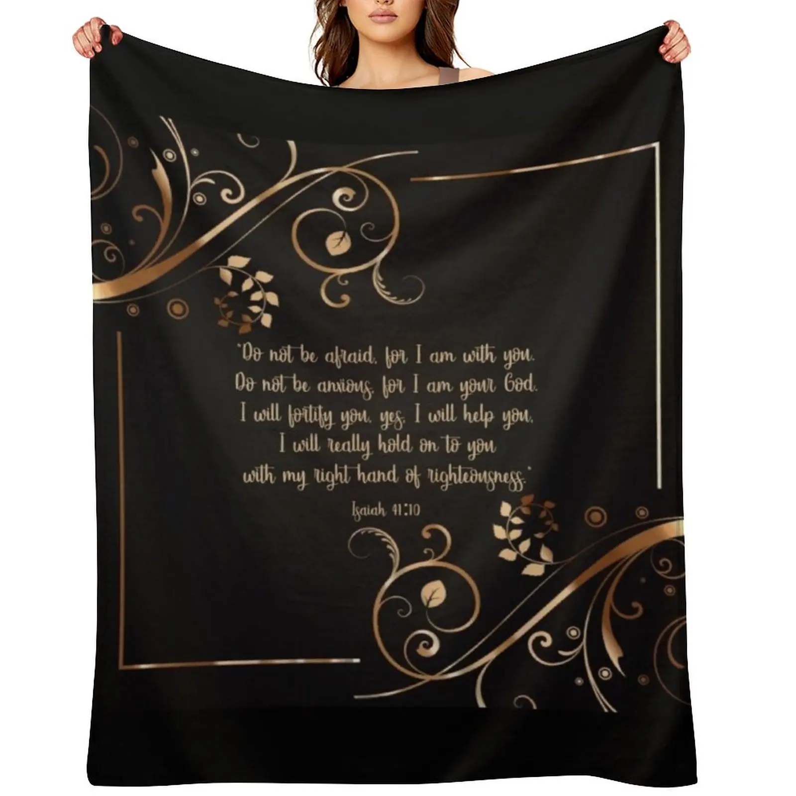 

Isaiah 41:10 Throw Blanket blankets ands cosplay anime Flannel Luxury Brand Blankets